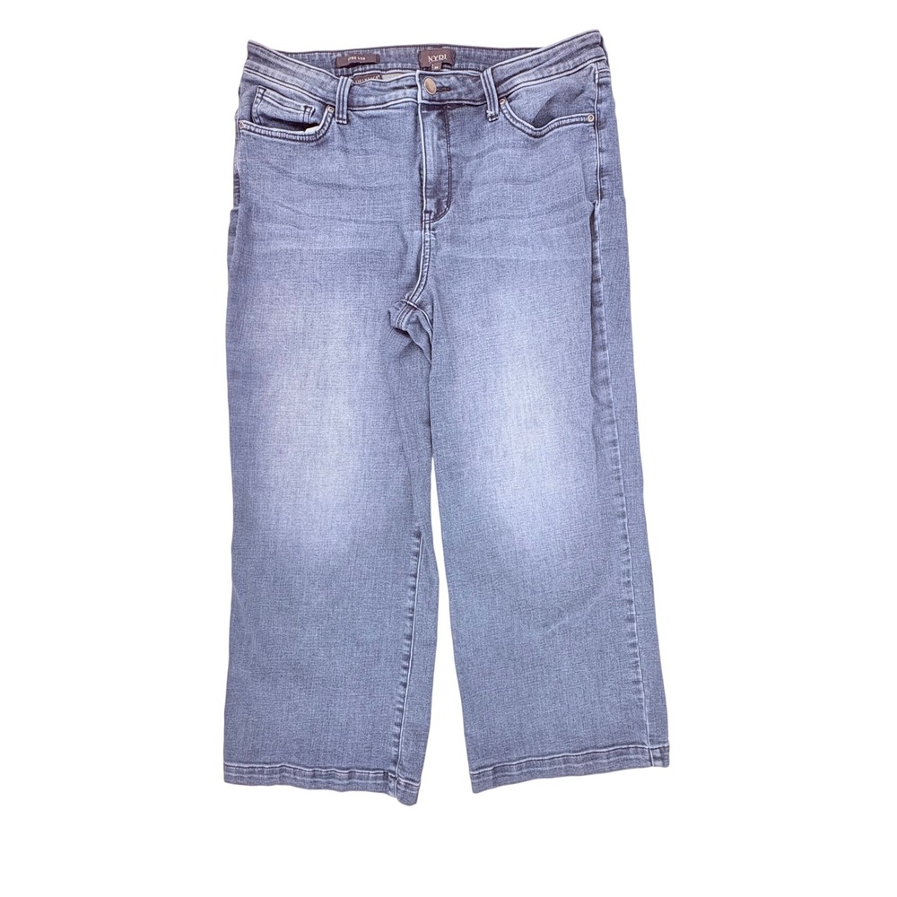 NYDJ Wide Leg Jeans Bluewell Lift Tuck Technology High Rise Denim Size 14